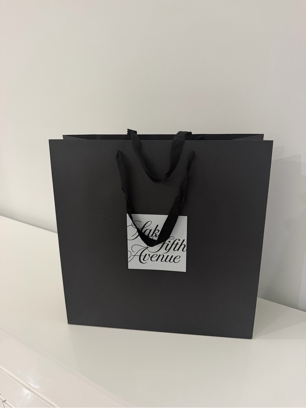 Saks Fifth Avenue Black And White Logo Gift Bag